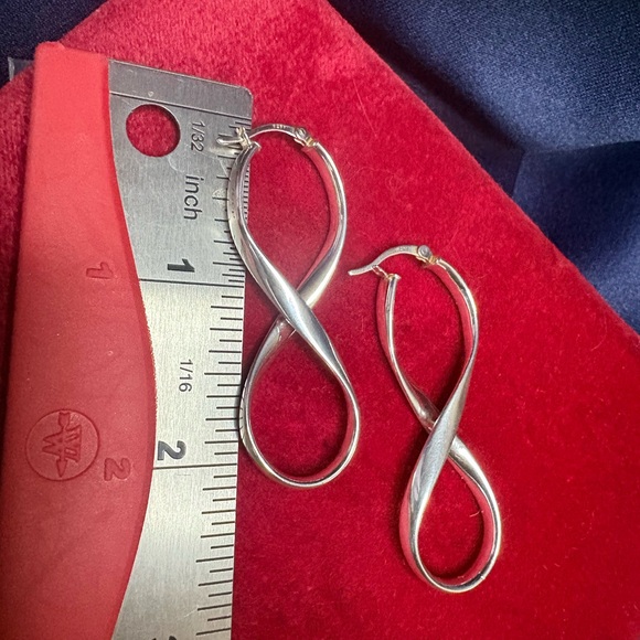 Earrings Retro 925 Sterling Silver Infinity Twist Earrings - Picture 7 of 7